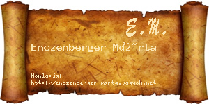 Enczenberger Márta névjegykártya
